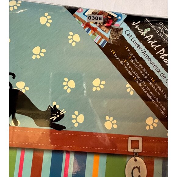 Cat-Themed Scrapbook Album With Paw Prints & Stripes Design Holds 4x6 Photos Inc - Picture 7 of 8